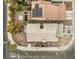 Overhead view of a house with solar panels and a backyard at 8101 Spur Ct, Las Vegas, NV 89145