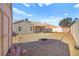 Backyard with firepit, shed and patio at 861 Zinnia Cir, Henderson, NV 89015