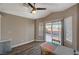 Dining area with hardwood floors and sliding door to backyard at 9612 World Cup Dr, Las Vegas, NV 89117