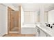 Bathroom with a shower, bathtub and double vanity at 9700 Port Orange Ln, Las Vegas, NV 89134