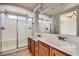 Double vanity bathroom with large shower at 9802 Twin Mill St, Las Vegas, NV 89178