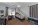bedroom with a race car theme and built-in shelves at 10350 Blue Ginger Dr, Las Vegas, NV 89135