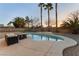 Backyard pool, spa and patio furniture at 10825 Bernini Dr, Las Vegas, NV 89141