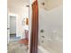 Clean bathroom with a shower/tub combo and updated vanity at 2755 Sunken Ship St, Laughlin, NV 89029
