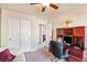Home office with built-in desk and seating at 2755 Sunken Ship St, Laughlin, NV 89029