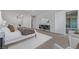 Main bedroom with access to the bathroom and patio at 30 Hilltop Crest St, Henderson, NV 89011