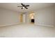 Main bedroom with carpet and ceiling fan, ensuite bathroom at 368 Gracious Way, Henderson, NV 89011