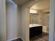 Bathroom boasts double sinks, soaking tub and walk-in shower at 6538 Creekside Cellars Ct, Las Vegas, NV 89139
