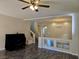 Spacious living room with hardwood floors and high ceilings at 6538 Creekside Cellars Ct, Las Vegas, NV 89139