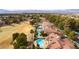 Overhead view highlights the neighborhood's lush landscaping, private pools, and golf course access at 7909 Rio Rico Dr, Las Vegas, NV 89113