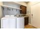 Laundry room with washer, dryer, cabinet, and sink at 7909 Rio Rico Dr, Las Vegas, NV 89113