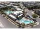 Aerial view of community pool and surrounding homes at 11327 Gravitation Dr, Las Vegas, NV 89135