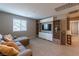 Media room with built-in shelving at 126 Ostinato Ln, Henderson, NV 89015