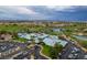 Aerial view of community with clubhouse and golf course at 1848 Mountain Ranch Ave Dr, Henderson, NV 89012