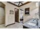 Double vanity bathroom with granite countertop and walk-in shower at 2051 Saginaw Ave, Pahrump, NV 89048