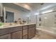 Double vanity bathroom with large shower and modern finishes at 4278 Lemay St # 2, Las Vegas, NV 89115