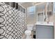 Clean bathroom, shower/tub combo, vanity, and toilet at 6461 Karlsen Ct, Las Vegas, NV 89122