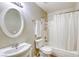 Bathroom with shower/tub combo and updated vanity at 6812 Greydawn Dr, Las Vegas, NV 89108