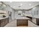 Modern kitchen with white cabinets, stainless steel appliances and quartz countertops at 2039 Colvin Run Dr, Henderson, NV 89052
