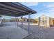 Backyard patio and storage shed at 213 Valley Forge Ave, Henderson, NV 89015