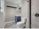 Modern bathroom with gray tile shower and vanity at 213 Valley Forge Ave, Henderson, NV 89015