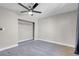 Bedroom with ceiling fan and closet at 213 Valley Forge Ave, Henderson, NV 89015
