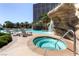 Relaxing pool and spa area with waterfall feature at 222 Karen Ave # 1604, Las Vegas, NV 89109