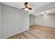 Open living room with hardwood floors and ceiling fan at 3152 S Eastern Ave # 26, Las Vegas, NV 89169