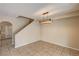 Dining room featuring tiled floors and a modern light fixture at 3349 Morning Amber St, North Las Vegas, NV 89032