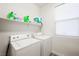 Laundry room with washer, dryer, and shelving at 6955 Sunrise Crest Dr, Las Vegas, NV 89142