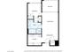 One bedroom floor plan with kitchen, bath, living and dining areas at 2700 Las Vegas Blvd # 2006, Las Vegas, NV 89109