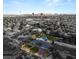 Aerial view of the house, highlighting its location and Las Vegas skyline at 3105 Conners Dr, Las Vegas, NV 89107