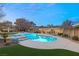 Large kidney shaped pool and spa with a spacious backyard at 3105 Conners Dr, Las Vegas, NV 89107