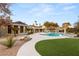 Stunning pool and spa area with lush landscaping at 3105 Conners Dr, Las Vegas, NV 89107