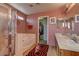 Bathroom with bathtub, double vanity, and walk-in shower at 3728 Spiritual Way, Las Vegas, NV 89115