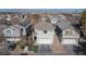 Aerial view of a two-story house with solar panels, in a residential area at 4358 Raynham St, Las Vegas, NV 89115