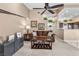 Comfortable living room with sofa and coffee table at 4609 Snowpoint Ct, Las Vegas, NV 89130