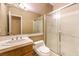 Bathroom with shower and single sink vanity at 4861 Camino Sombrero, North Las Vegas, NV 89031