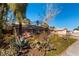 Landscaped yard with mature trees and desert plants at 57 Marion Dr, Las Vegas, NV 89110