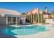 Inviting kidney-shaped pool with spa and patio at 5904 Willowcreek Rd, North Las Vegas, NV 89031