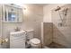 Bathroom with shower stall, toilet and vanity at 6229 Cromwell Ave, Las Vegas, NV 89107