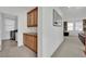 Convenient laundry area with wood cabinets and built-in countertop at 624 Via Colmo Ave, Henderson, NV 89011