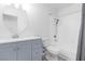 Bathroom with vanity, toilet, and bathtub shower at 823 Crabapple Dr, Henderson, NV 89002