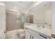 Clean bathroom with shower, toilet and vanity at 8749 Black Cordon Rd, Las Vegas, NV 89139