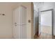 Bathroom with linen closet and access to bedroom at 8945 Clairton Ct, Las Vegas, NV 89117