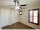 Spacious bedroom with double closets and ceiling fan at 1175 Lake Berryessa St, Henderson, NV 89002