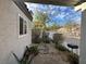 Private backyard patio with desert landscaping at 2148 Pebble Creek Ln, Laughlin, NV 89029