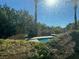 Backyard pool with lush greenery providing privacy in an outdoor setting at 312 N Royal Ascot Dr, Las Vegas, NV 89144