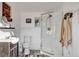 Small bathroom with a shower, toilet, and sink at 5353 Dorrell Ln, Las Vegas, NV 89131