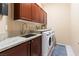 Laundry room with washer, dryer, and granite countertop at 5455 San Florentine Ave, Las Vegas, NV 89141